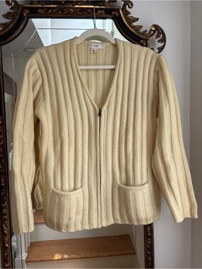 J. CREW butter yellow wool chunky sweater